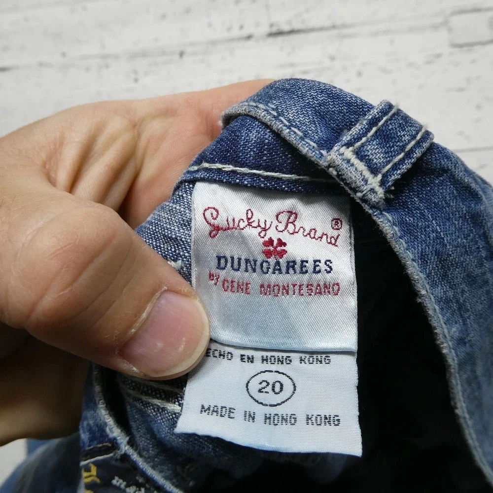 Vintage Lucky Brand Dungarees Jeans Womens 20 Blue Denim Relaxed Straight - Picture 7 of 16